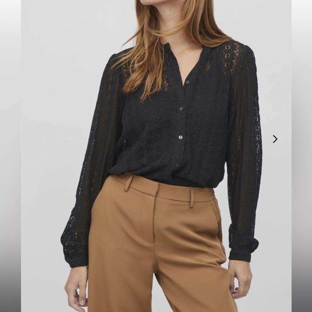 Black see through blouse